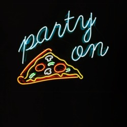 Party On Pizza Tumblr Neon Lights T Shirt