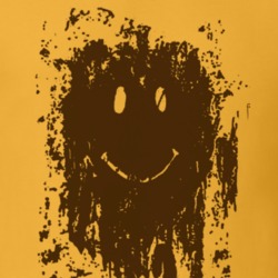 Muddy Smiley Face Forrest Gump Movie Replica T Shirt