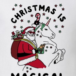 Christmas Is Magical Funny Unicorn Holiday Santa T Shirt