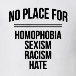 No Place For Homophobia Sexism Racism Hate Equality T Shirt