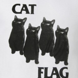 Cat Flag Black Funny Music Punk Rock Replica Band T Shirt