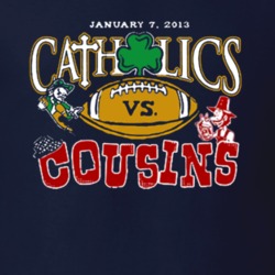 Catholics VS Cousins Alabama Football Clausen Notre Dame Replica Worn 