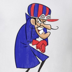 Dick Dastardly Retro Cartoon Character Worn Look Gift T Shirt