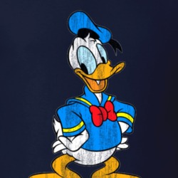 Donald Duck Retro Cartoon Character Worn Look Gift T Shirt