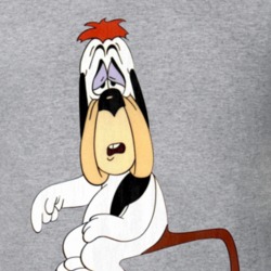 Droopy Retro Cartoon Character Worn Look Gift T Shirt