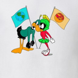 Duck Dodgers Marvin Martian Retro Cartoon Character Worn Look Gift T S