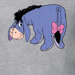 Eeyore Winnie the Pooh Retro Cartoon Character Worn Look Gift T Shirt