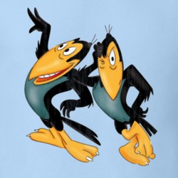 Heckle and Jeckle Retro Cartoon Character Worn Look Gift T Shirt