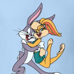 Lola and Bugs Bunny Retro Looney Cartoon Character Worn Look Gift T Sh