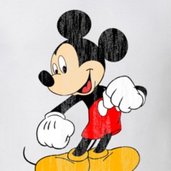 Mickey Mouse Retro Cartoon Character Worn Look Gift T Shirt