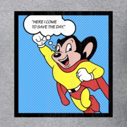 Mighty Mouse Retro Cartoon Character Worn Look Gift T Shirt