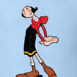 Olive Oyl Popeye Retro Cartoon Character Worn Look Gift T Shirt