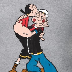 Popeye Olive Oyl Retro Cartoon Character Worn Look Gift T Shirt