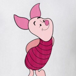 Piglet Winnie the Pooh Retro Cartoon Character Worn Look Gift T Shirt