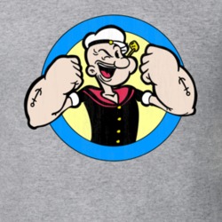 Popeye Retro Cartoon Character Worn Look Gift T Shirt