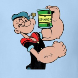 Popeye Spinach Retro Cartoon Character Worn Look Gift T Shirt