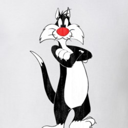 Sylvester the Cat Looney Retro Cartoon Character Worn Look Gift T Shir