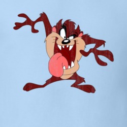 Tasmanian Devil Looney Retro Cartoon Character Worn Look Gift T Shirt
