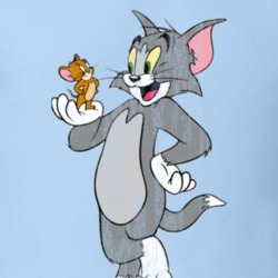 Tom and Jerry Retro Cartoon Character Worn Look Gift T Shirt