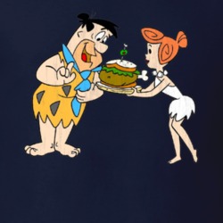 Fred and Wilma Flintstones Retro Cartoon Character Worn Look Gift T Sh