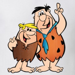 Fred and Barney Flintstones Retro Cartoon Character Worn Look Gift T S