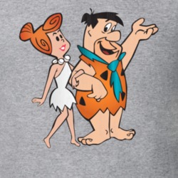 Wilma and Fred Flintstones Retro Cartoon Character Worn Look Gift T Sh