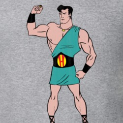 The Mighty Hercules Retro Cartoon Character Worn Look Gift T Shirt