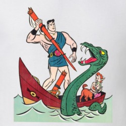 The Mighty Hercules Retro Cartoon Character Worn Look Gift T Shirt