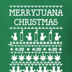 Merryjuana Christmas 420 Weed Stoner Legalize Pot Leaf Gift T Shirt