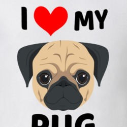 I Love My Pug Dog Owner Gift T Shirt