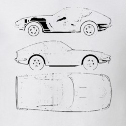 1970 Datsun 240z Cool Classic Car Gift Worn Look T Shirt