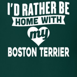 I'd Rather Be Home With My Boston Terrier Dog Lover Gift Funny Pet T S