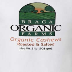 Braga Organic Farms Cashews Organic Snack Brand Logo Gift T Shirt