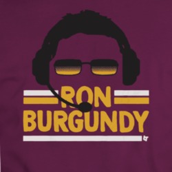 Ron Burgundy Washington Redskin Replica Gold Football T Shirt