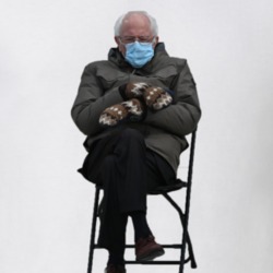 Bernie Sanders Sitting Meme Inauguration Funny Viral T Shirt