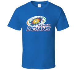 Mumbai Indians IPL Cricket Sports Lover Cool Trendy Worn Look T Shirt
