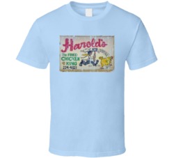 Harold's The Fried Chicken King Retro Restaurant Cool Worn Look T