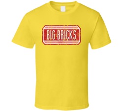 Big Bricks Retro Restaurant Cool Worn Look T Shirt