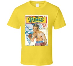 Willie Pep The Ring Cover Boxing Lover Cool Worn Look Fan T Shirt