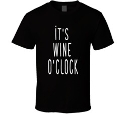 Funny Wine Drinking Wine Oclock cool Pop Culture Black T Shirt