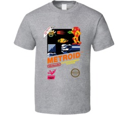 Metroid Nintendo Classic Video Game Box Cover T Shirt