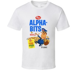 Old School Cereal Alpha Bits Retro Cool T Shirt