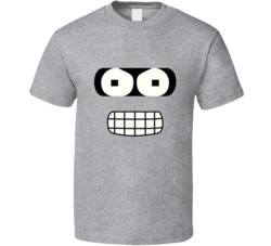 Futurama Funny Bender Big Face Cartoon T Shirt