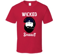 Matt Patricia Defensive Coordinator Big Head Wicked SMAAHT Cool red T 