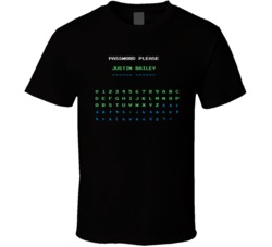 Classic NES Game Metroid Password Screen Justin Bailey Cool  T Shirt