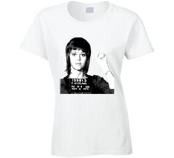 Cool Jane Fonda Mugshot Feminist Woman Power  T Shirt