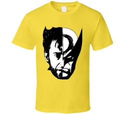 Cool Wolverine Comic Hugh Jackman Mashup Big Head Sketch  T Shirt