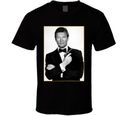 Cool Roger Moore James Bond Memorium  T Shirt
