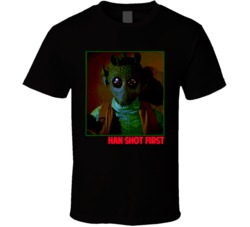 Cool Greedo Han Shot First Star Wars Movie T Shirt
