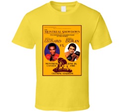 Cool 1980 LEONARD-DURAN CHAMPIONSHIP FIGHT PROGRAM Boxing  T Shirt